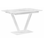 Стол стеклянный Бугун 120х80х77 белый мрамор / белый | Интернет магазин мебели и декора LifeDekor