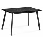 Стол деревянный Цефей 120(160)х75х75 мрамор черный / черный матовый | Интернет магазин мебели и декора LifeDekor