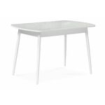 Стол стеклянный Бейкер 120(152)х70х75 белый | Интернет магазин мебели и декора LifeDekor