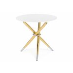 Стол стеклянный Rock 80х75 white / gold | Интернет магазин мебели и декора LifeDekor