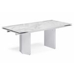 Стол стеклянный Стеклянный стол Монерон 200(260)х100х77 белый мрамор / белый | Интернет магазин мебели и декора LifeDekor