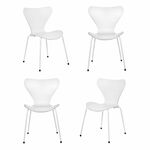 Комплект из 4-х стульев Seven Style белый с белыми ножками | Интернет магазин мебели и декора LifeDekor