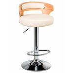 Стул барный DOBRIN FRED, натуральное дерево, кремовый | Интернет магазин мебели и декора LifeDekor