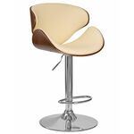 Стул барный DOBRIN KARTER, коричневое дерево, кремовый | Интернет магазин мебели и декора LifeDekor