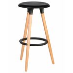 Табурет барный DOBRIN ROYCE, ножки светлый бук, цвет чёрный (B-03) | Интернет магазин мебели и декора LifeDekor