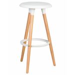 Табурет барный DOBRIN ROYCE, ножки светлый бук, цвет белый (W-02) | Интернет магазин мебели и декора LifeDekor