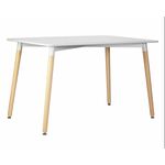 Стол обеденный DOBRIN SERRA WIDE, ножки светлый бук, столешница светло-серая | Интернет магазин мебели и декора LifeDekor