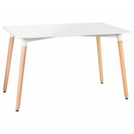 Стол обеденный DOBRIN SERRA WIDE, ножки светлый бук, столешница белая | Интернет магазин мебели и декора LifeDekor