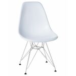 Стул обеденный DOBRIN DSR, ножки хром, цвет белый (W-02) | Интернет магазин мебели и декора LifeDekor