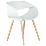 Стул обеденный DOBRIN ALIEN, ножки светлый бук, цвет белый (W-02) | Интернет магазин мебели и декора LifeDekor