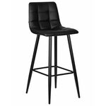 Стул барный DOBRIN NICOLE, черные матовые ножки, черная экокожа (P-01) | Интернет магазин мебели и декора LifeDekor