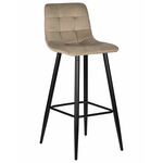 Стул барный DOBRIN NICOLE, черные матовые ножки, мокко велюр (108-104) | Интернет магазин мебели и декора LifeDekor