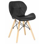 Стул обеденный DOBRIN BUTTERFLY, ножки светлый бук, цвет сиденья чёрный | Интернет магазин мебели и декора LifeDekor