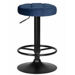 Табурет барный DOBRIN BRUNO BLACK, синий велюр (MJ9-117) | Интернет магазин мебели и декора LifeDekor