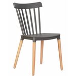 Стул обеденный DOBRIN THEO, ножки светлый бук, цвет темно-серый (GR-04) | Интернет магазин мебели и декора LifeDekor