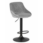 Стул барный DOBRIN LOGAN BLACK, серый велюр (MJ9-75) | Интернет магазин мебели и декора LifeDekor