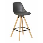 Стул полубарный DOBRIN RONNI, ножки светлый бук, тёмно-серый (GR-04) | Интернет магазин мебели и декора LifeDekor