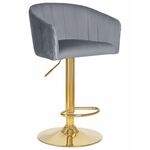 Стул барный DOBRIN DARCY GOLD, серый велюр (1922-19) | Интернет магазин мебели и декора LifeDekor