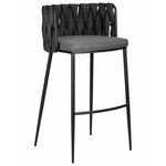 Стул барный DOBRIN AMELIA, серая ткань (F-48), темно-серый винтажный PU (MF-12) | Интернет магазин мебели и декора LifeDekor