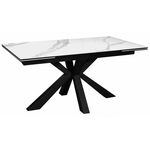 Стол DikLine SFE140 Керамика Белый мрамор/подстолье черное/опоры черные (2 уп.) | Интернет магазин мебели и декора LifeDekor