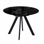 Стол DikLine SFC100 d1000 стекло Оптивайт Черный мрамор/подстолье черное | Интернет магазин мебели и декора LifeDekor