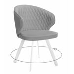 Стул DikLine 249 поворотный, B22 GREY, ножки белые | Интернет магазин мебели и декора LifeDekor