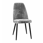 Стул DikLine 326 микровелюр M13 светло-серый, ножки черные | Интернет магазин мебели и декора LifeDekor