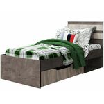 Кровать «Лондон 900» КМК 0467.18, Оникс/Бетон пайн светлый | Интернет магазин мебели и декора LifeDekor