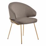 Стул-полукресло Emil латте с золотыми ножками | Интернет магазин мебели и декора LifeDekor