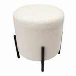 Стул-пуф Otis белый, искусственный мех | Интернет магазин мебели и декора LifeDekor