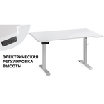 Компьютерный стол Маркос с механизмом подъема 140х80х75 белый / шагрень белая | Интернет магазин мебели и декора LifeDekor