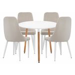 Обеденная группа Уин 80 white / beige | Интернет магазин мебели и декора LifeDekor