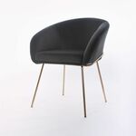 Дизайнерский стул Elegans графит, основание золото | Интернет магазин мебели и декора LifeDekor