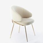 Дизайнерский стул Cosmos бежевый, основание золото | Интернет магазин мебели и декора LifeDekor