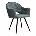 Стул Bruno серый шенилл с экокожей с поворотным механизмом | Интернет магазин мебели и декора LifeDekor