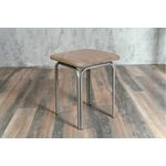 Табурет для кухни Shado 01 бежевый велюр, каркас бриллиант | Интернет магазин мебели и декора LifeDekor