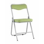 Складной стул Джонни экокожа салатовый каркас металлик | Интернет магазин мебели и декора LifeDekor