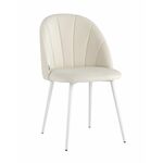 Стул Логан велюр молочный белые ножки | Интернет магазин мебели и декора LifeDekor