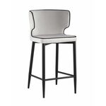 Стул полубарный Матео с кантом велюр светло-серый | Интернет магазин мебели и декора LifeDekor