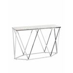 Консоль Авалон 122*41 серый мрамор сталь серебро | Интернет магазин мебели и декора LifeDekor