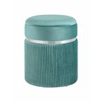 Пуф Миранда с ящиком серебро велюр светло-бирюзовый | Интернет магазин мебели и декора LifeDekor