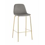Стул барный Валенсия SN велюр серый золотые ножки | Интернет магазин мебели и декора LifeDekor