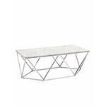 Журнальный столик Авалон 122*66 серый мрамор сталь серебро | Интернет магазин мебели и декора LifeDekor