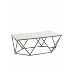 Журнальный столик Авалон 122*66 серый мрамор сталь темный хром | Интернет магазин мебели и декора LifeDekor