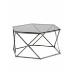 Журнальный столик Круз 93*80 стекло smoke сталь темный хром | Интернет магазин мебели и декора LifeDekor