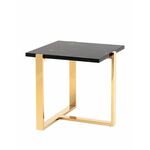 Журнальный столик Тоби 61*61 черный мрамор сталь золото | Интернет магазин мебели и декора LifeDekor