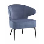 Кресло лаунж Royal Stripes велюр синий | Интернет магазин мебели и декора LifeDekor