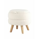 Пуф с ящиком Винни M тедди белый | Интернет магазин мебели и декора LifeDekor