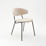 Дизайнерский стул FIT бежевый, черный металл | Интернет магазин мебели и декора LifeDekor