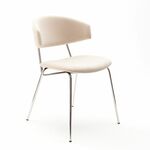 Дизайнерский стул FIT бежевый, основание хром | Интернет магазин мебели и декора LifeDekor